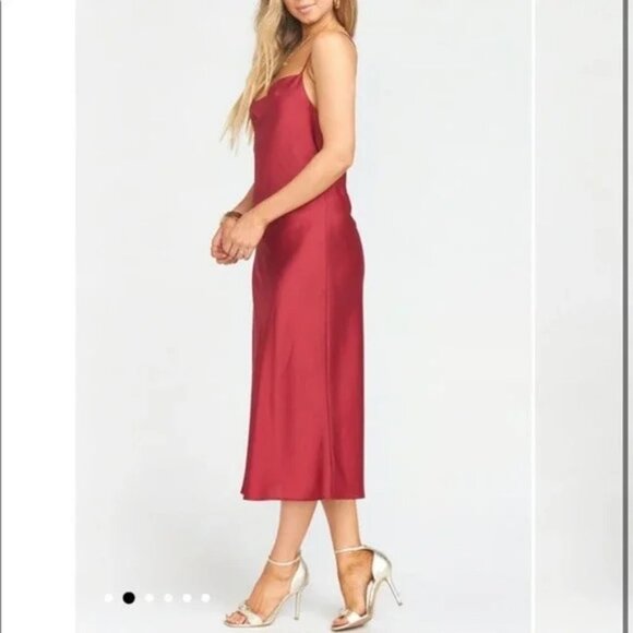 Show Me Your Mumu Verona Cowl Neck Dress in Dark Red Size Small - Picture 3 of 16